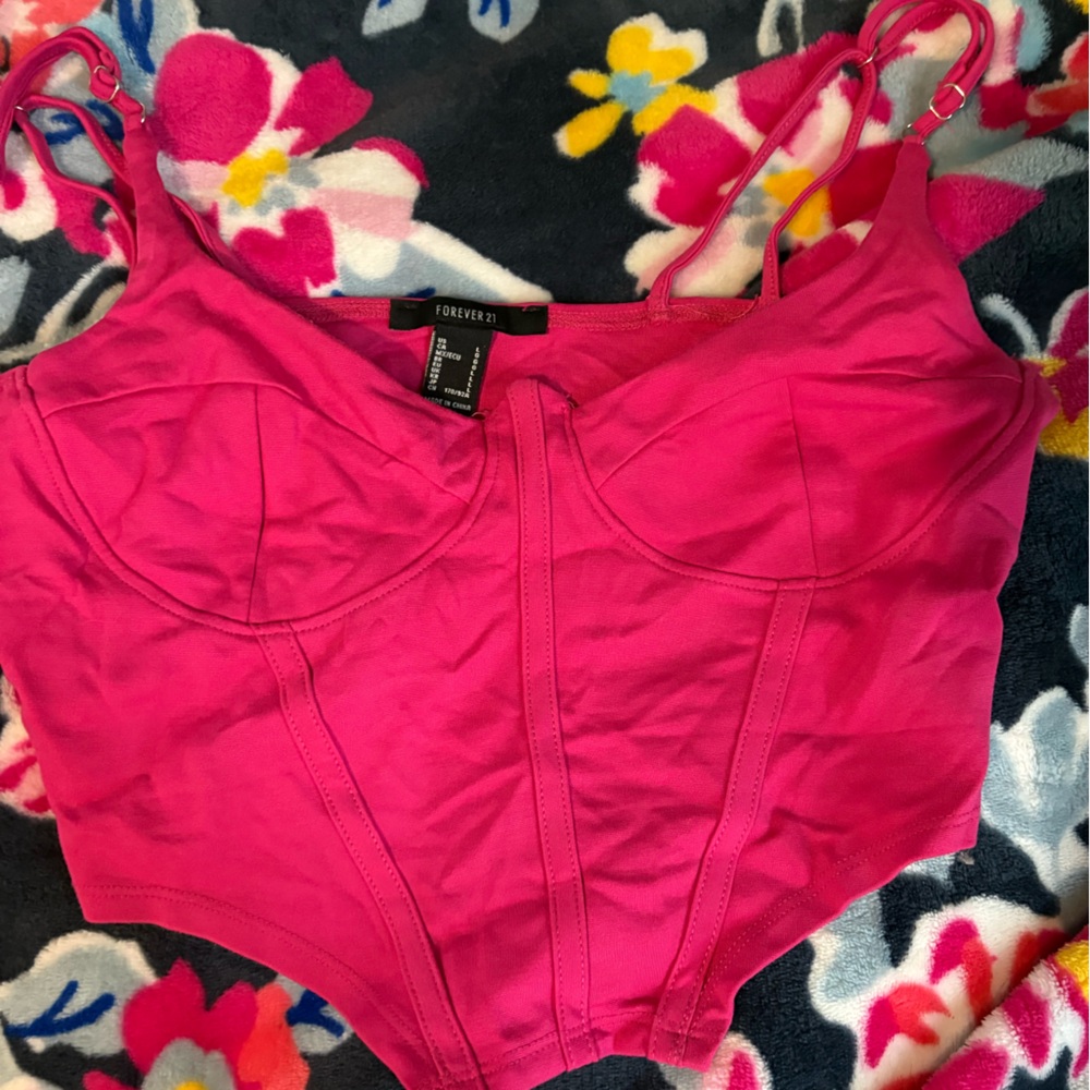 Forever 21 Fuchsia Strap Top